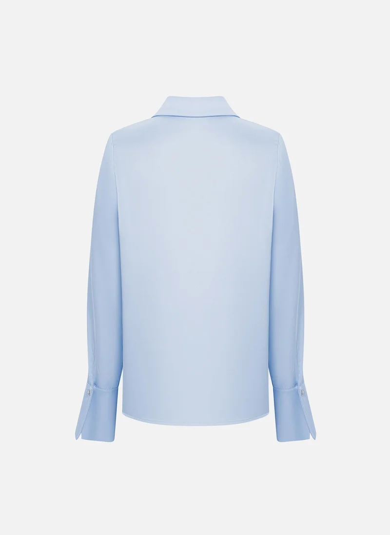 Lichi Satin shirt with golden buttons